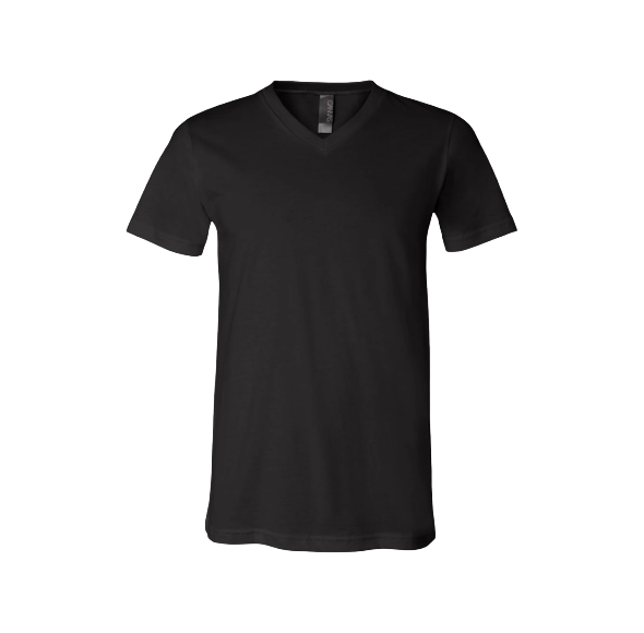 SHIRTS COTTON V NECK TEE BLACK 2XL