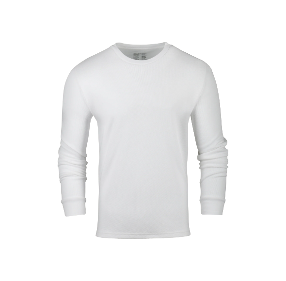 S/W SHIRT THERMAL WHITE SML 6/6PK