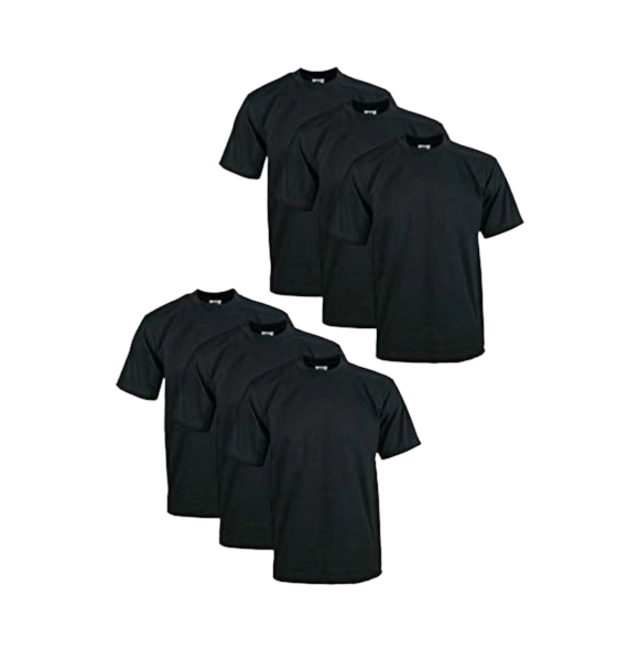 PRO SKY W T-SHIRT 2XL BLACK 6PK