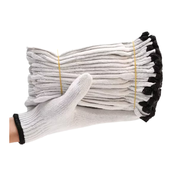 GLOVES WHITE/BLK DOT COTTON/POLY