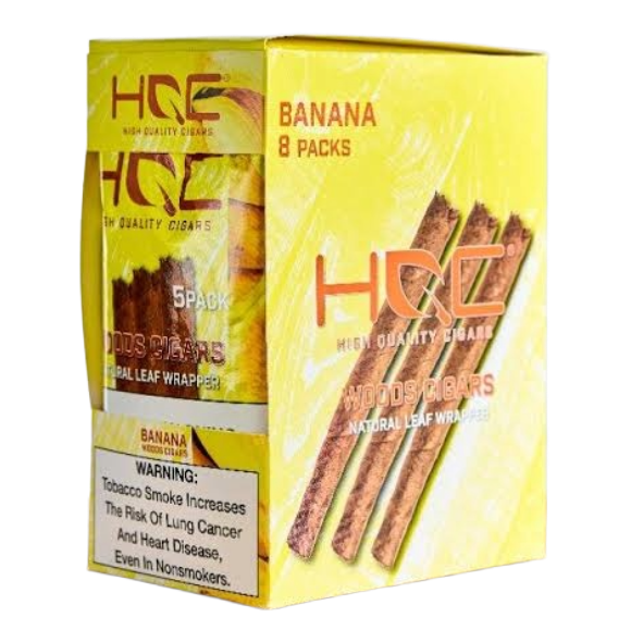 HQC WOODS CIGARS BANANA 8/5PK
