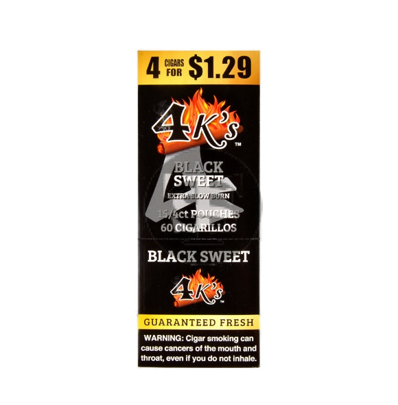 4 KINGS CIGR BLK SWEET  15/4/$1.29