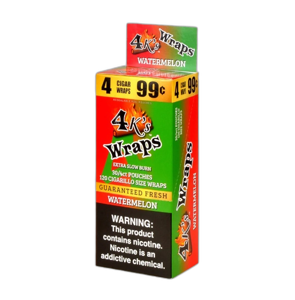 4 KINGS WRAPS GREN SWET 30CT BOX