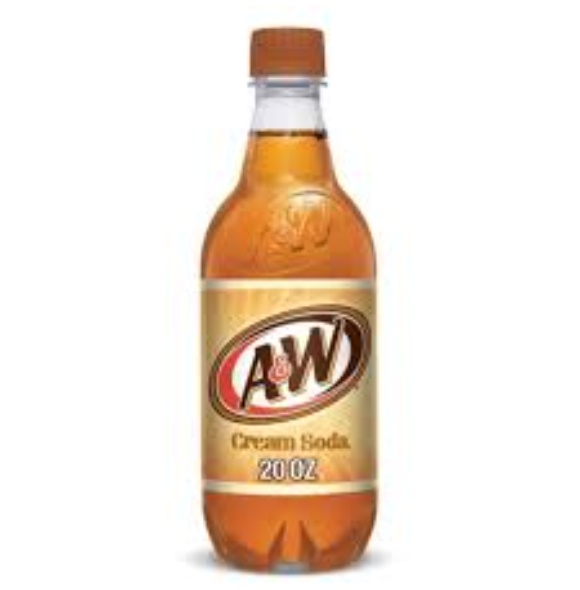 A&W CREAM SODA 20 OZ BOTTLE 24CT
