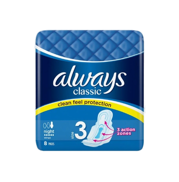 ALWAYS CLASSIC 8CT/18NIGHT W/W SZ3