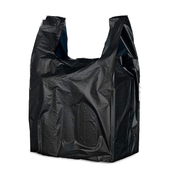 BAGS PLASTIC MED BLACK H 10X5X18 1K