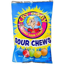 CRY BABY SOUR CHEWS PEG 8/7 OZ