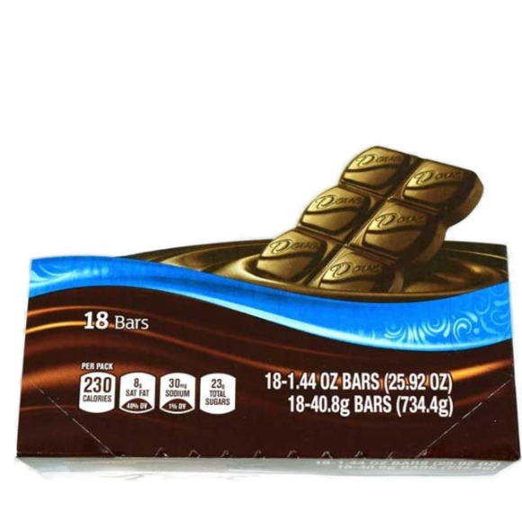 DOVE MILK CHOC 18 CT