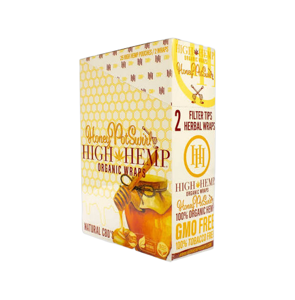 HIGH HEMP ORGANIC WRAPS HONEY 25CT