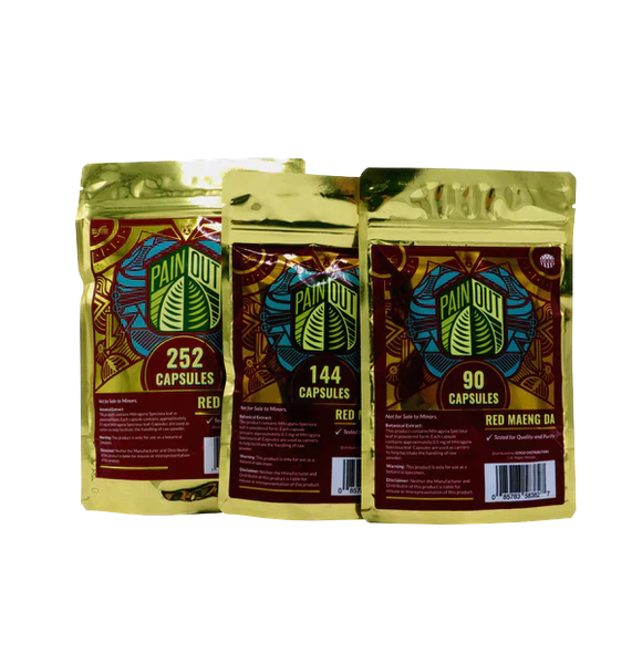PAIN OUT POUCH CAP RED BALI 144CP