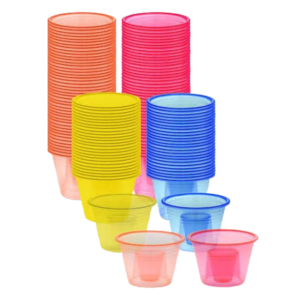 PARTY BOMBER PLAS CUP 20/25CT COLOR
