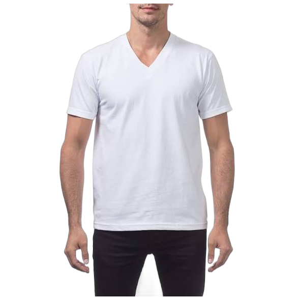 PRO SKY W V NECK 6XL WHITE 6PK