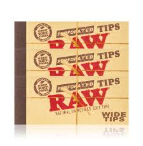 RAW WIDE PERFORATED TIPS 20/50CT