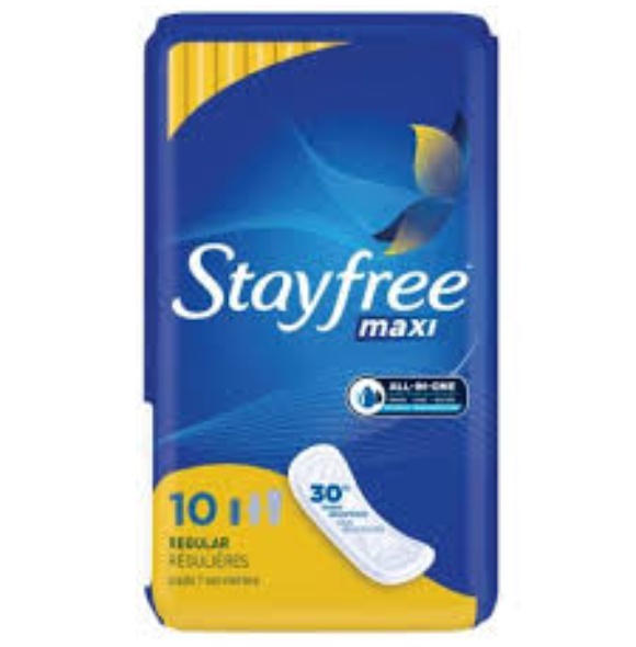 STAYFREE PADS MAXI REGULAR 12/10CT