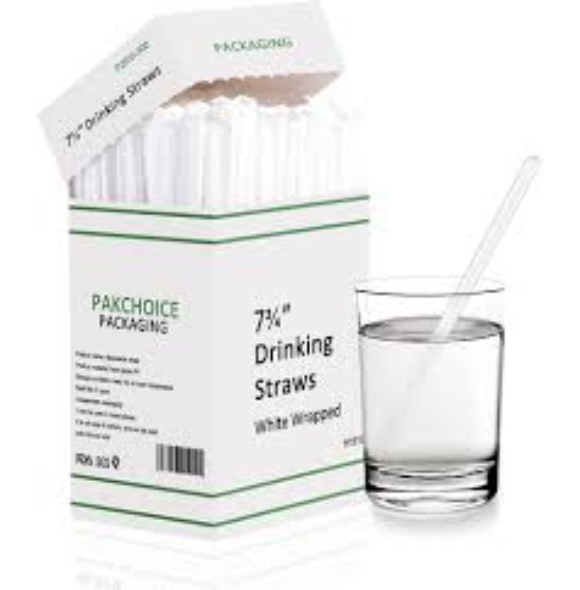 STRAWS WRAPPED 300 CT 7 3/4 CLEAR