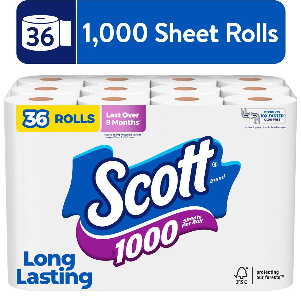 TISSUE SCOTT WHITE 36 ROL 1PLY