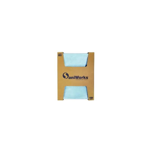 TOWEL BLUE CLEANING 150 CT SANIWORK