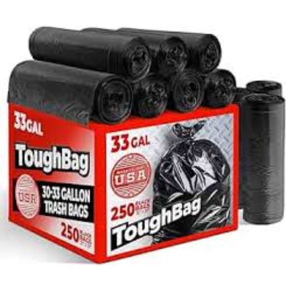 TRASH BAG BLACK 33X40- 33GAL/250CT