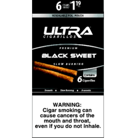 ULTRA CIGARILOS BLK SWEET 15/6/1.19