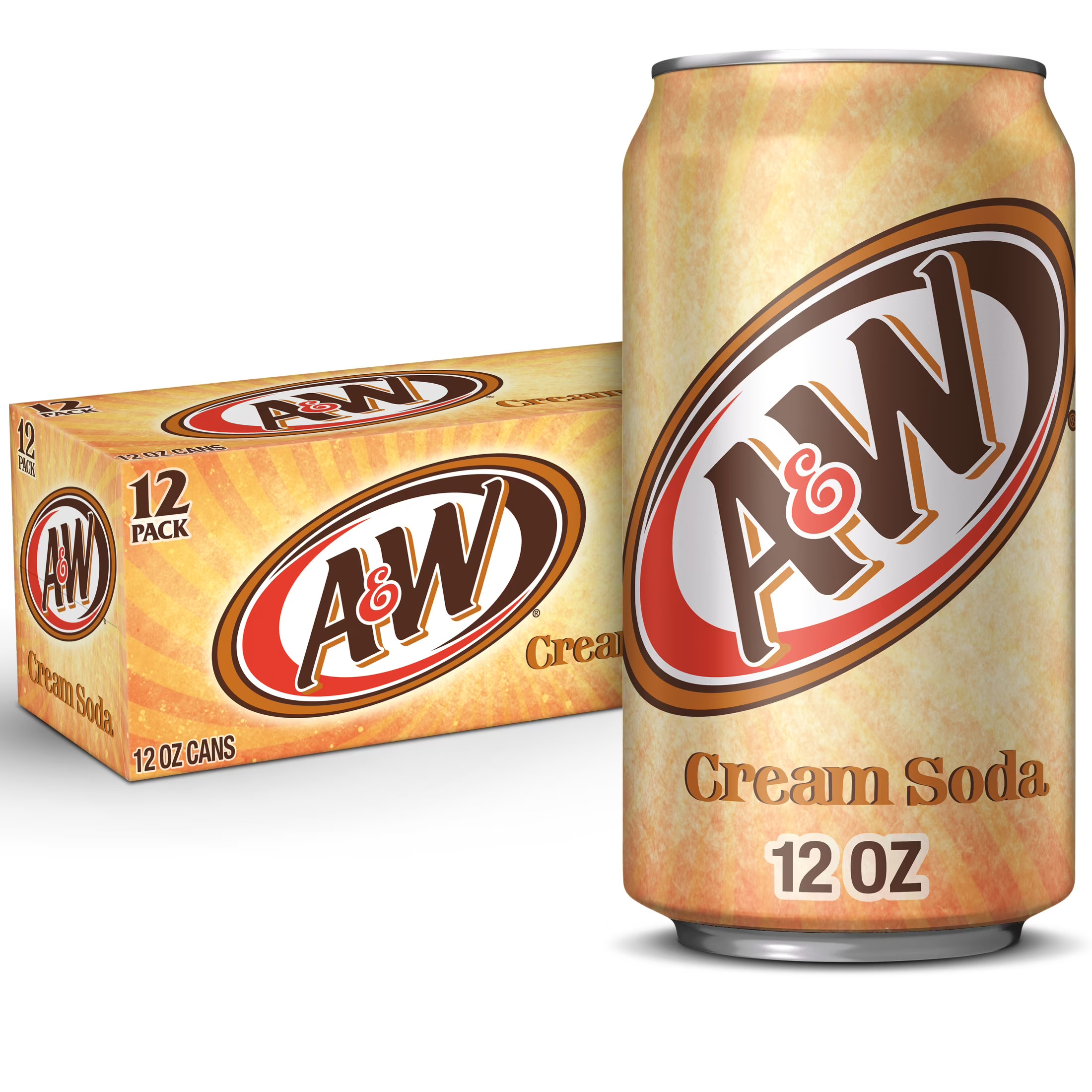 A&W CREAM SODA 12 OZ CANS 2/12PK