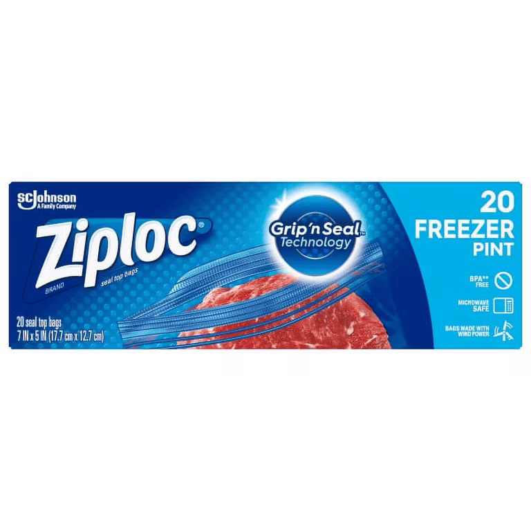 ZIPLOCK PT FREEZER BAGS 20 CT
