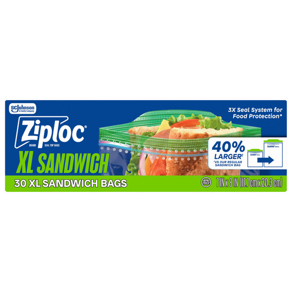 ZIPLOC STORAGE BAG 30 CT XL