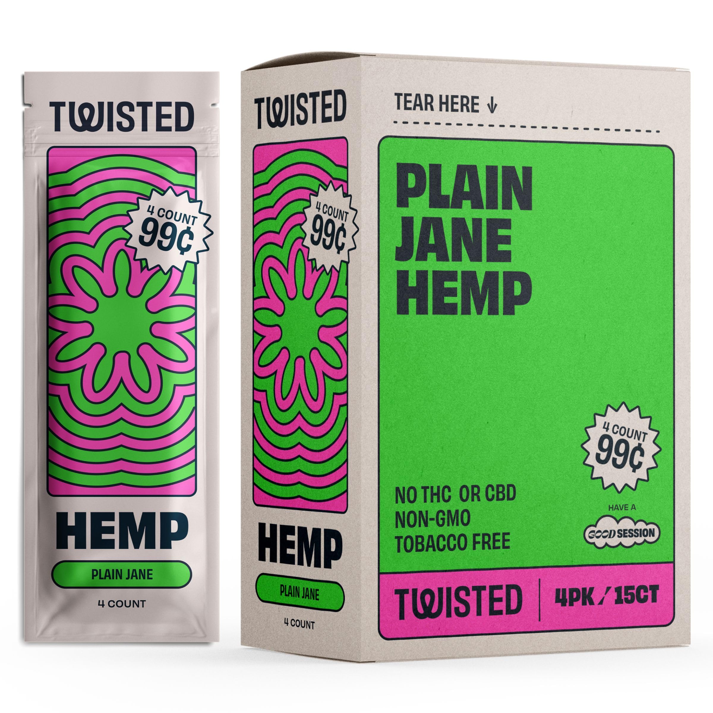TWISTED HEMP PLAIN JANE 4/99¢/15PK