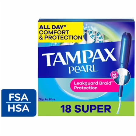 TAMPAX PEARL TAMPONS SUPER PLUS 18