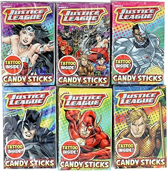 SUPER HERO CANDY STICKS WITH TATTOO