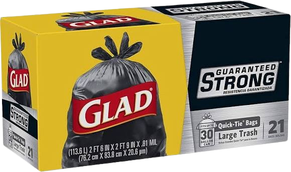 TRASH GLAD BAGS 9/21'S 30 GAL