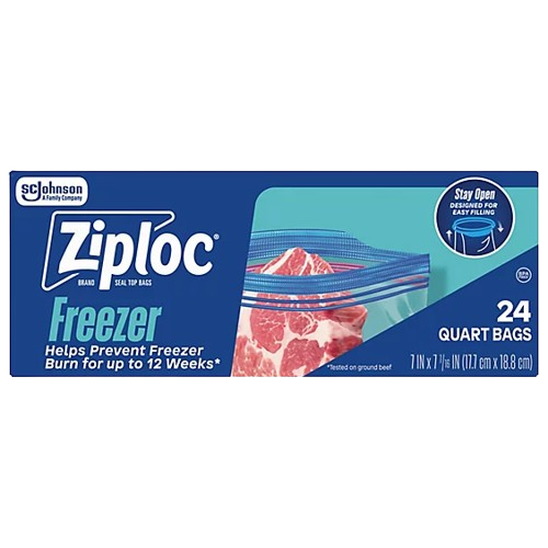 ZIPLOC QT FREEZER BAG 24 CT