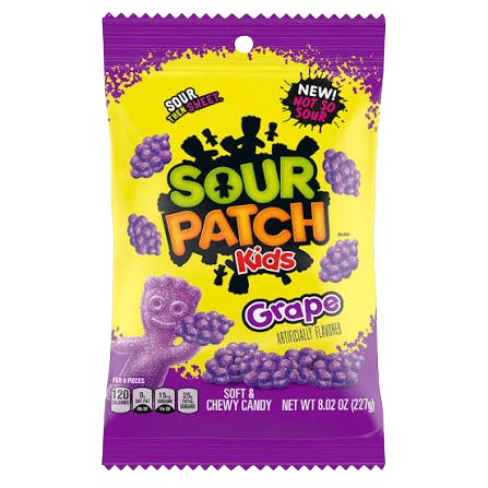 SOUR PATCH KIDS GRAPE 12/8OZ PEG
