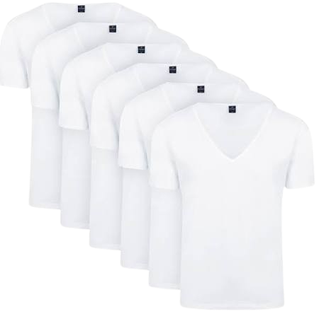 S/W SHIRT V NECK WHT 3XL 6PK