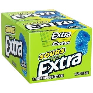 WRIG SLIM PAK EXT SOUR BLU RAZBR 10
