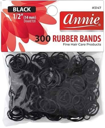 RUBBER BANDS BLACK 300 CT PONYTAIL