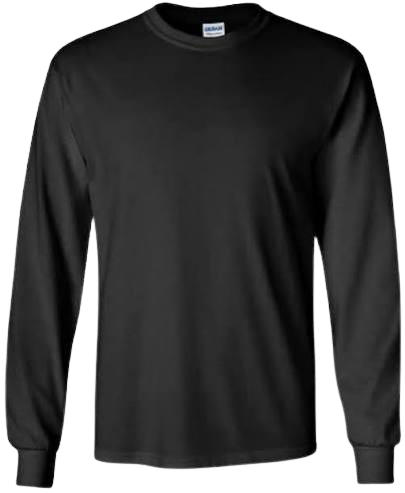 S/W SHIRT LNG SLEV 5XL BLACK 8/6PK