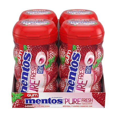 MENTOS GUM PURE FRESH STRAWBRY 4 CT