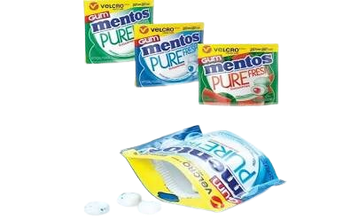 MENTOS GUM VELCRO WALLET RASP/LEM