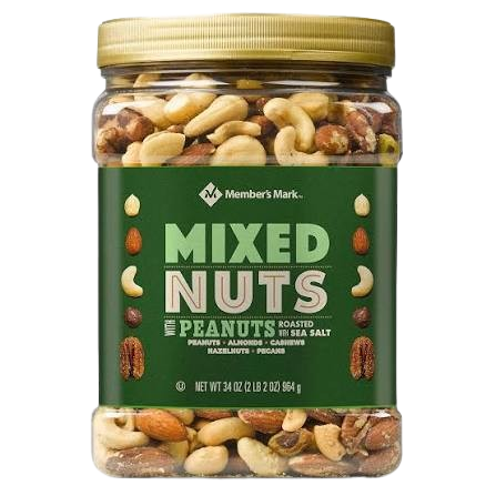 MIXED NUTS W/PEANUTS 34OZ JAR