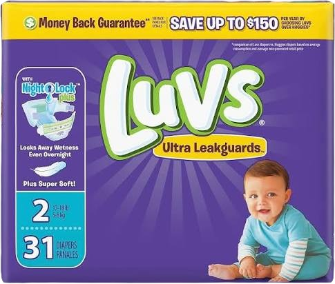 LUVS DIAPERS # 2 1/31 CT