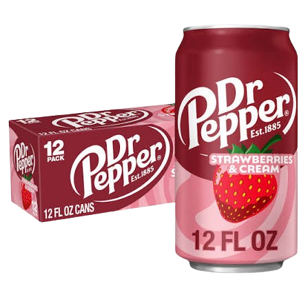 DR.PEPPER CAN STRWBRY CREAM 2/12PK