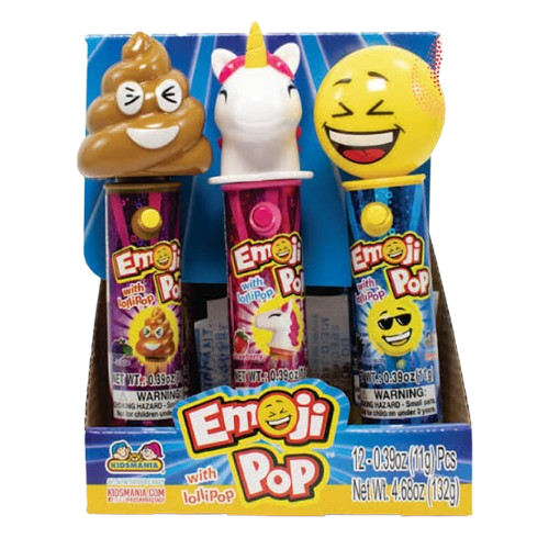 KM EMOJIPOP W/LOLLIPOP 12/12CT