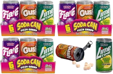 KM SODA CAN FIZZY CANDY 12/12CT