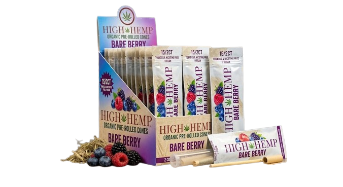 HIGH HEMP CONES BARE BERRY 15/2CT