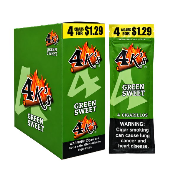 4 KINGS CIGR GREEN SWEET 15/4/$1.29
