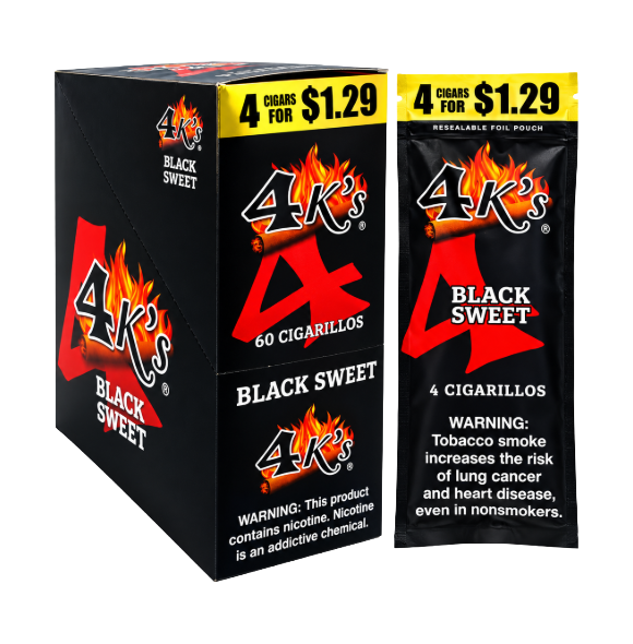 4 KINGS CIGR BLK SWEET  15/4/$1.29