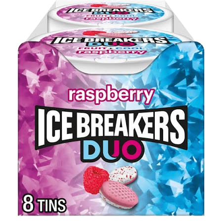ICE BREAKER DUOS RASPBERRY 8CT