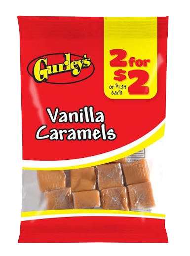 GURLEY'S VANILLA CARAMELS 2/2$ 12CT