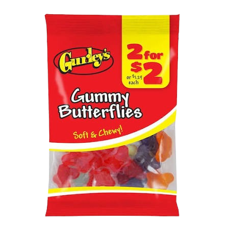 GURLEY'S GUMMY BUTTERFLIES 2/$2 12C