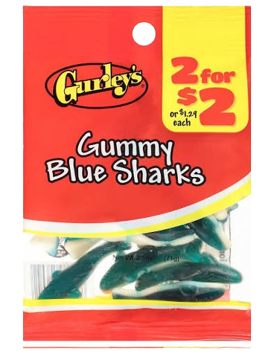 GURLEY'S BLUE SHARKS 2/$2 12CT